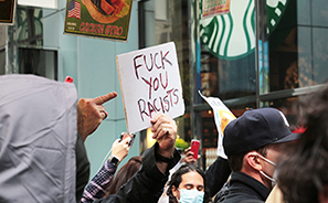 Trump Rally and Protest : Times Square : New York :  Photos : Richard Moore : Photographer